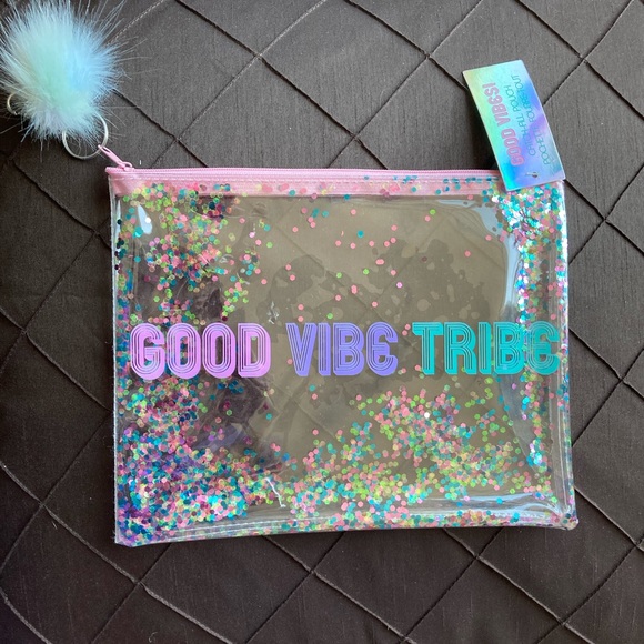 NWT, clear pouch, ‘Good Vibe Tribe’, stocking stuffer - Picture 3 of 3